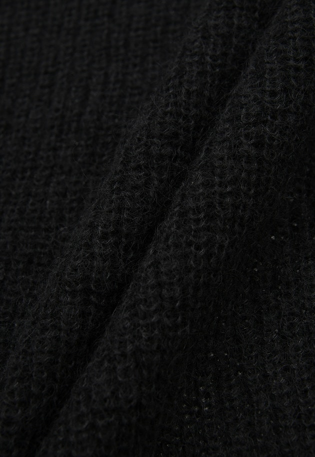 ウールモヘア畦ニットプルオーバー 詳細画像 Black 6