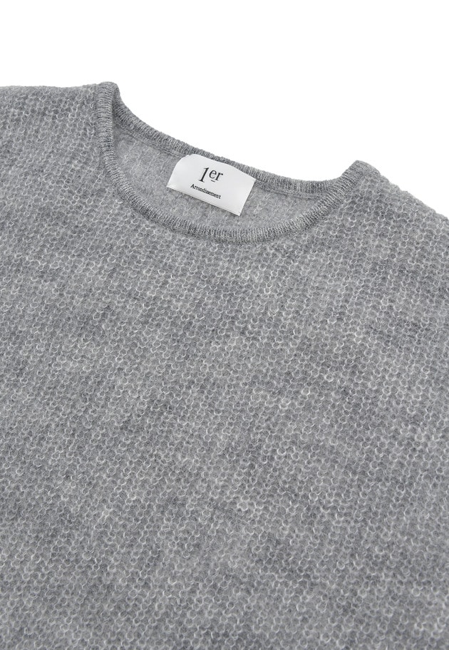 ウールモヘア畦ニットプルオーバー 詳細画像 Silver 3