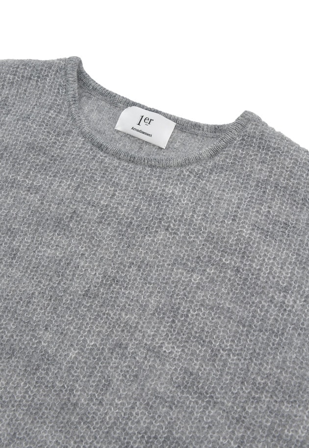 ウールモヘア畦ニットプルオーバー 詳細画像 Silver 8