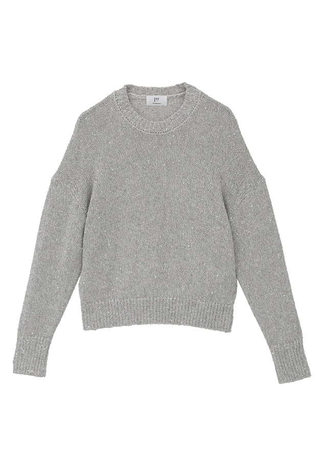 ラメノットスパンコールニットプルオーバー 詳細画像 Beige 11