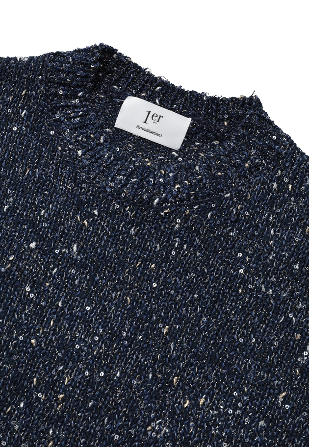 ラメノットスパンコールニットプルオーバー 詳細画像 Navy 13
