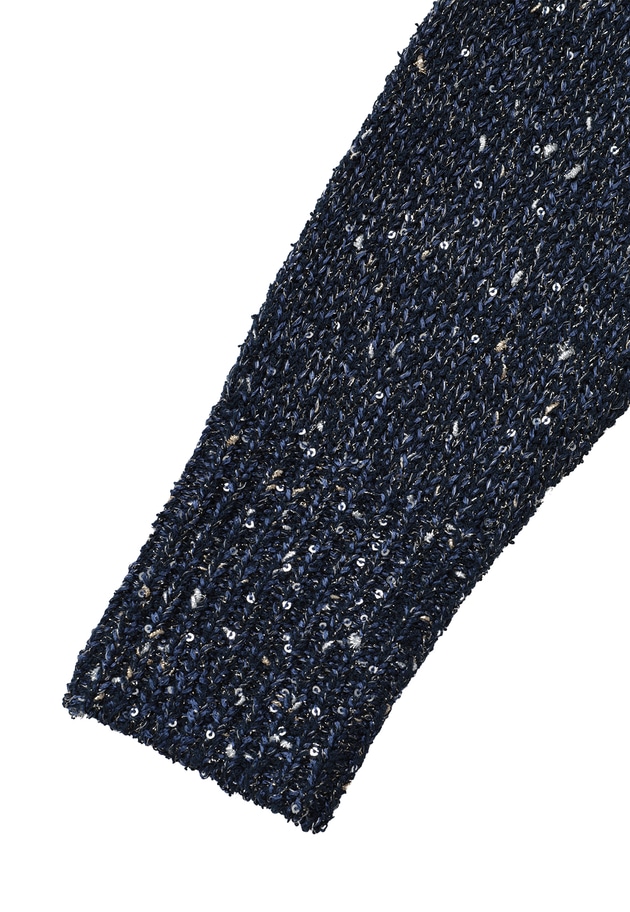 ラメノットスパンコールニットプルオーバー 詳細画像 Navy 14