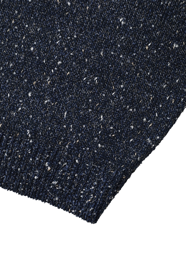 ラメノットスパンコールニットプルオーバー 詳細画像 Navy 15