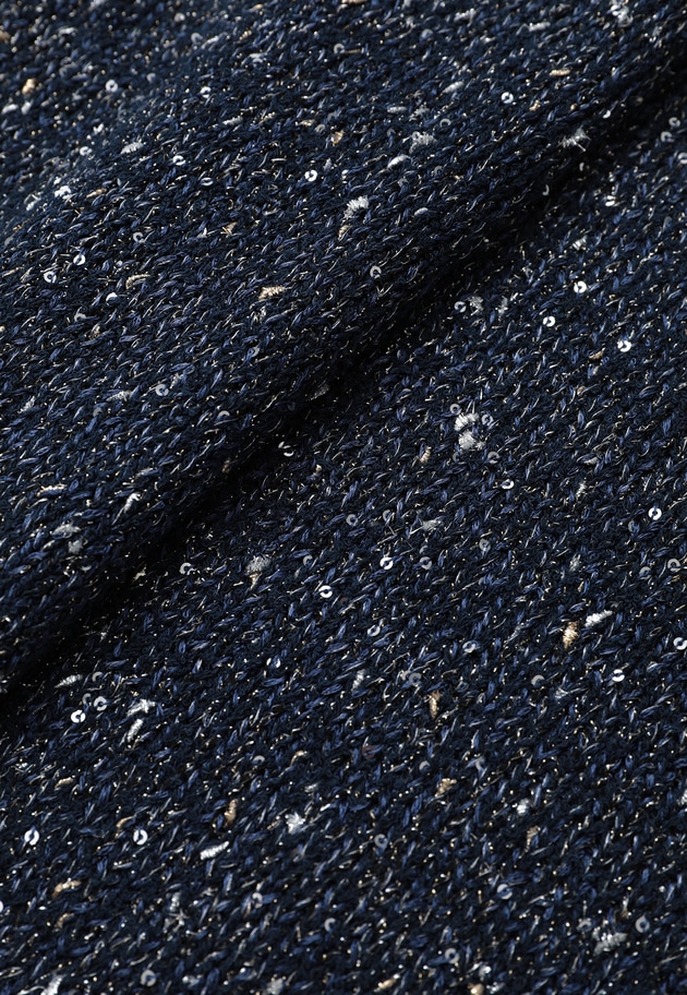ラメノットスパンコールニットプルオーバー 詳細画像 Navy 16
