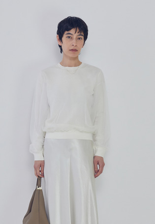 オーガンザレイヤードニットプルオーバー