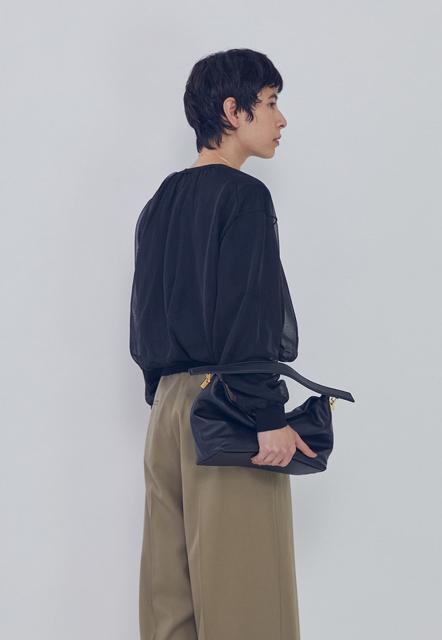 オーガンザレイヤードニットプルオーバー 詳細画像 Black 2