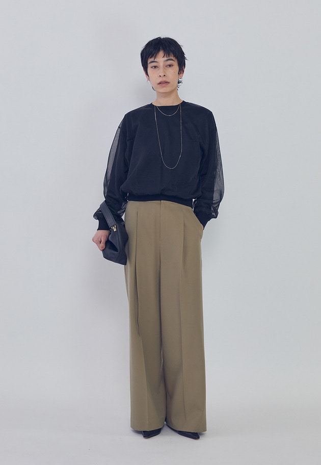 オーガンザレイヤードニットプルオーバー 詳細画像 Black 3