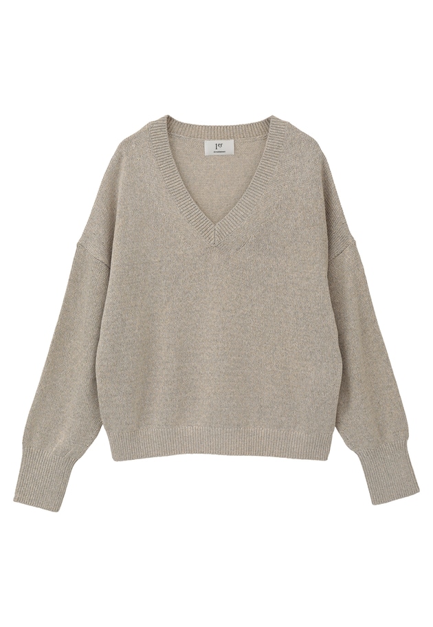 ブライトニットVネックプルオーバー 詳細画像 Beige 11
