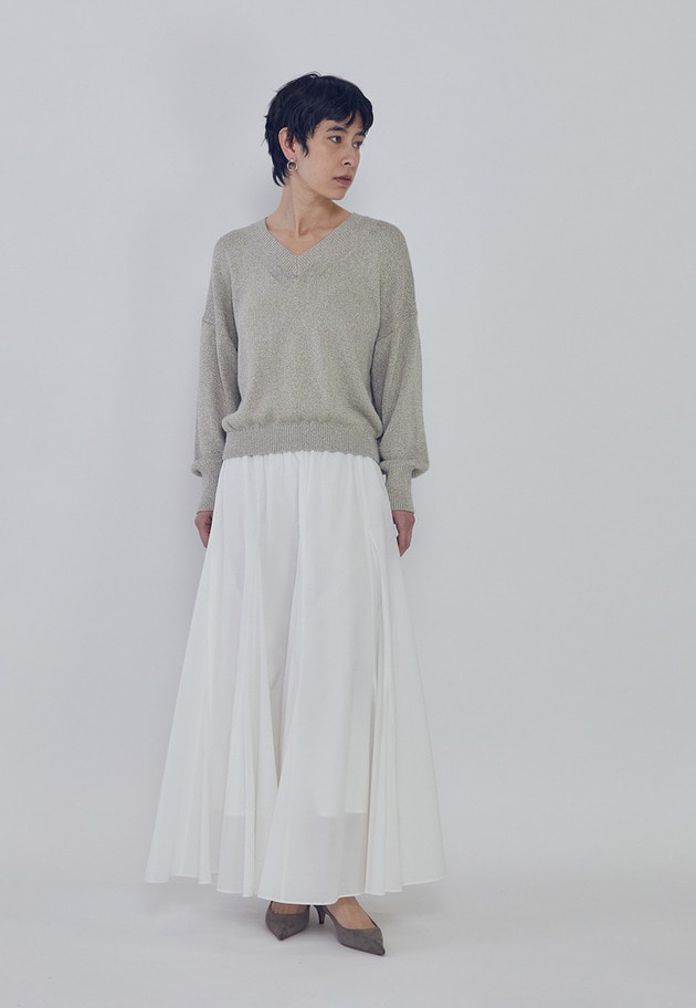 ブライトニットVネックプルオーバー 詳細画像 Beige 2