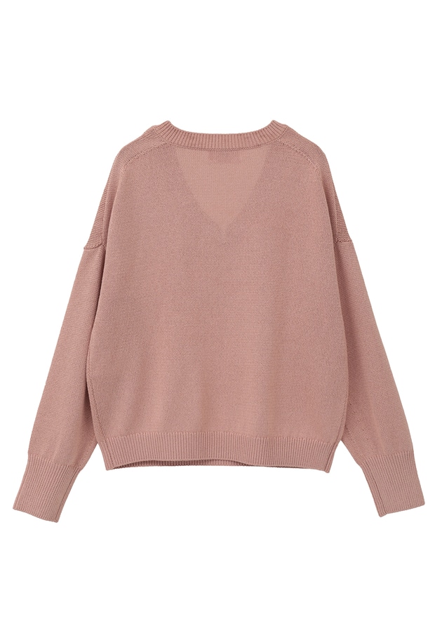 ブライトニットVネックプルオーバー 詳細画像 Pink 12