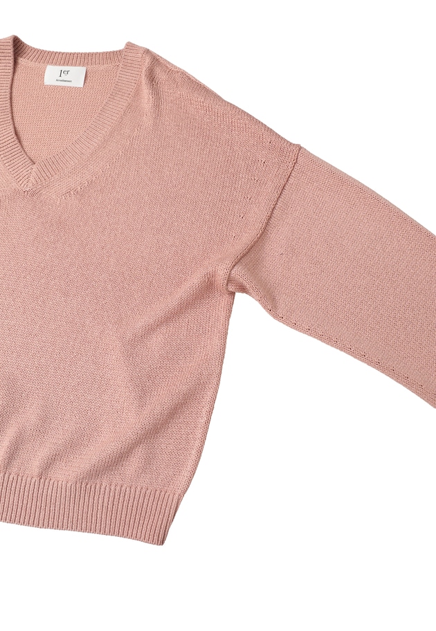 ブライトニットVネックプルオーバー 詳細画像 Pink 15