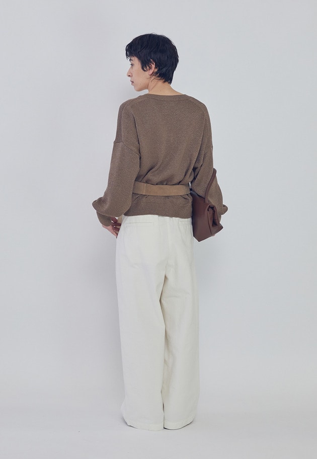 ブライトニットVネックプルオーバー 詳細画像 Brown 3