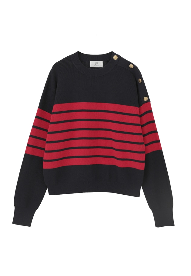 ハイツイストコットンボーダープルオーバー 詳細画像 Red 11