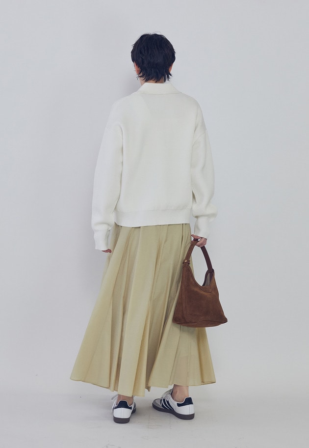 レースアップポロニットプルオーバー 詳細画像 Offwhite 4