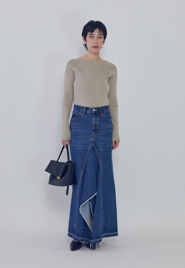 ヴィスコースストレッチリブニットプルオーバー 詳細画像 Beige 4