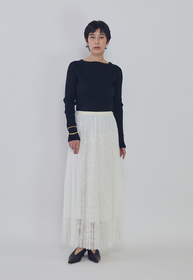 ヴィスコースストレッチリブニットプルオーバー 詳細画像 Black 3