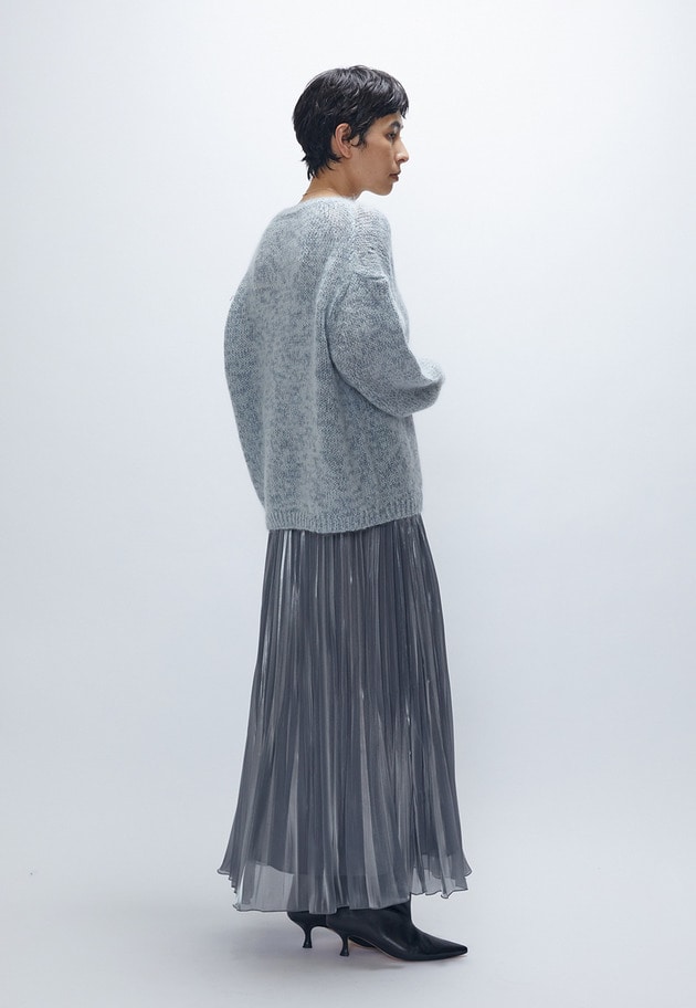 【追加】モヘアラメリリヤーンクルーネックニット 詳細画像 Gray 9