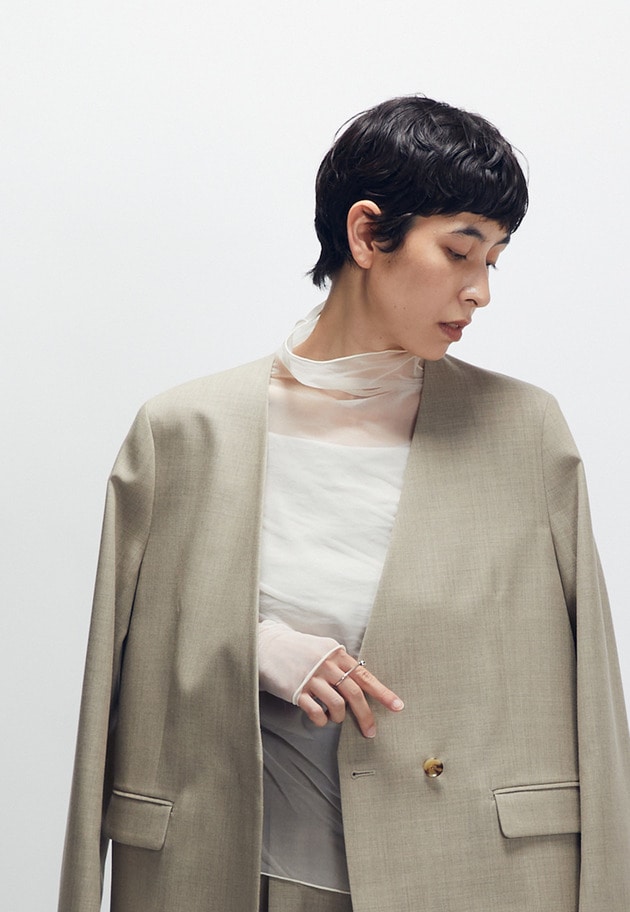 【追加】シアーハイネックカットソー 詳細画像 Offwhite 1