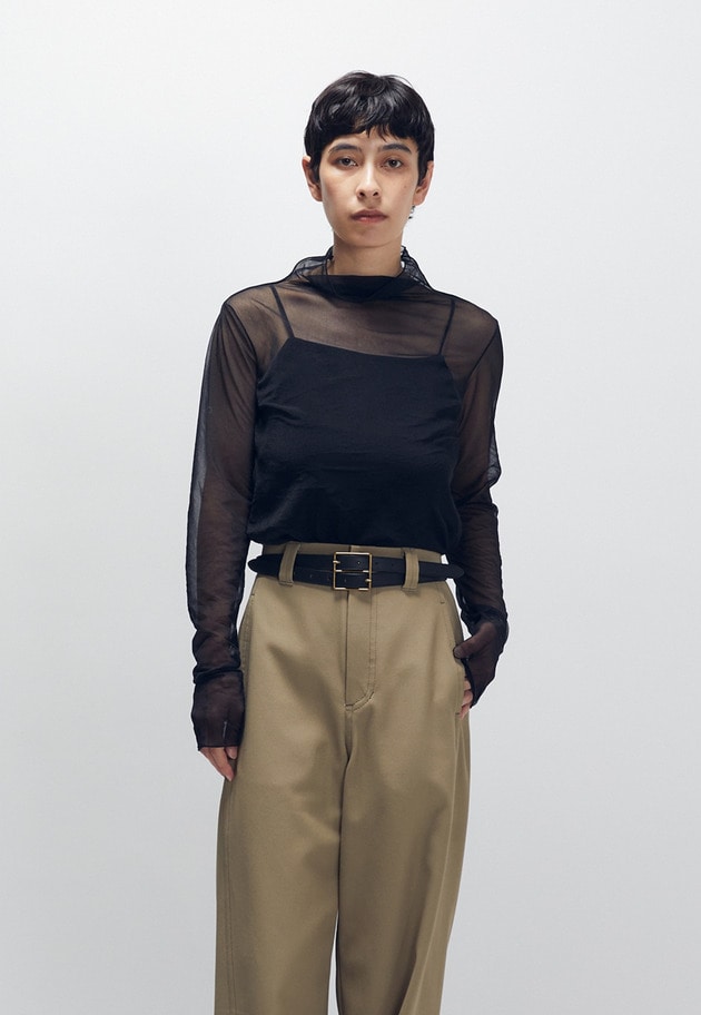 【追加予約】シアーハイネックカットソー 詳細画像 Black 1