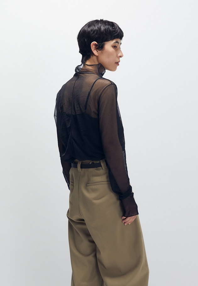 【追加予約】シアーハイネックカットソー 詳細画像 Black 2