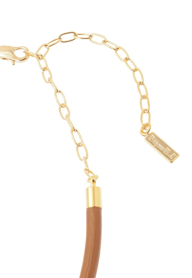 ＜Bijou R.I (ビジューアールアイ)＞レザーチョーカーネックレス 詳細画像 Camel 9