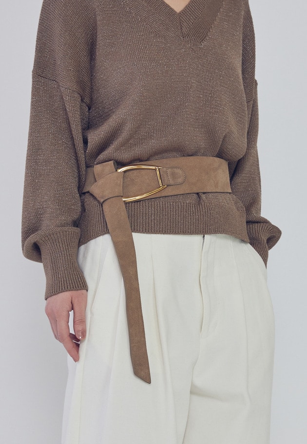 ＜ATELIER AMBOISE (アトリエ アンボワーズ)＞スエードベルト 詳細画像 Camel 1