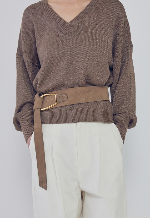 ＜ATELIER AMBOISE (アトリエ アンボワーズ)＞スエードベルト 詳細画像 Camel 2