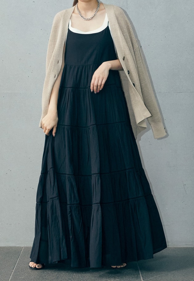 【WEB限定】＜normment（ノーメント）＞ティアードドレス 詳細画像 Black 10