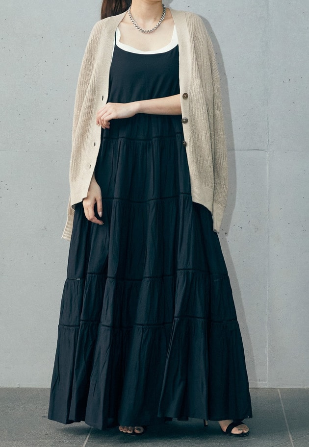 【WEB限定】＜normment（ノーメント）＞ティアードドレス 詳細画像 Black 9