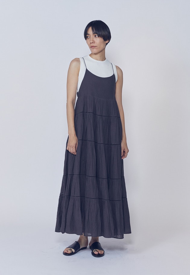 【予約・WEB限定】＜normment（ノーメント）＞ティアードドレス 詳細画像 Brown 1