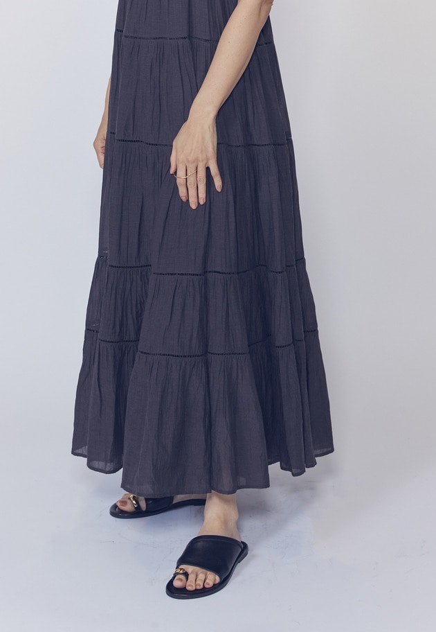 【予約・WEB限定】＜normment（ノーメント）＞ティアードドレス 詳細画像 Brown 5