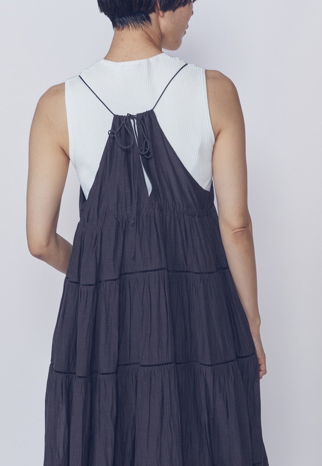 【WEB限定】＜normment（ノーメント）＞ティアードドレス 詳細画像 Brown 9