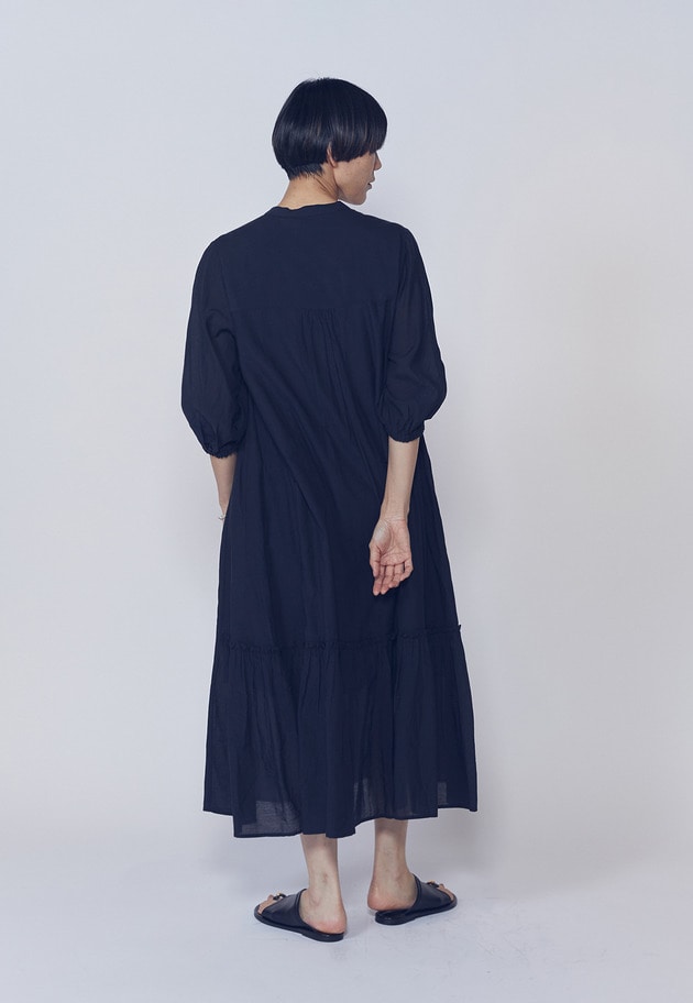 【予約・WEB限定】＜normment（ノーメント）＞ギャザースリーブドレス 詳細画像 Black 3