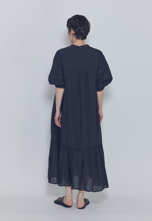 【WEB限定】＜normment（ノーメント）＞ギャザースリーブドレス 詳細画像 Black 4