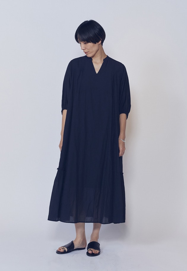 【WEB限定】＜normment（ノーメント）＞ギャザースリーブドレス 詳細画像 Black 5