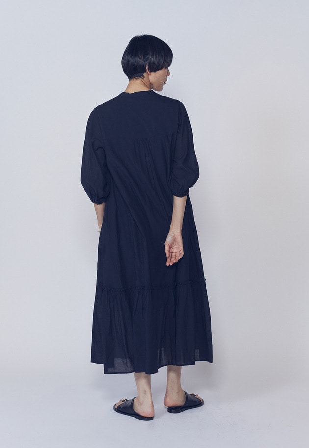 【WEB限定】＜normment（ノーメント）＞ギャザースリーブドレス 詳細画像 Black 7