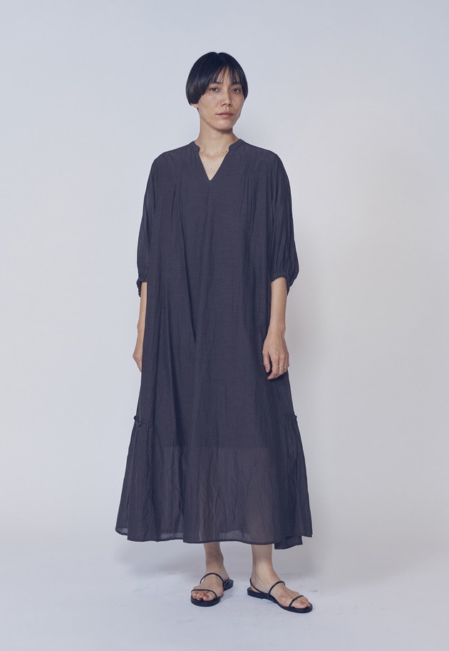 【予約・WEB限定】＜normment（ノーメント）＞ギャザースリーブドレス 詳細画像 Brown 1