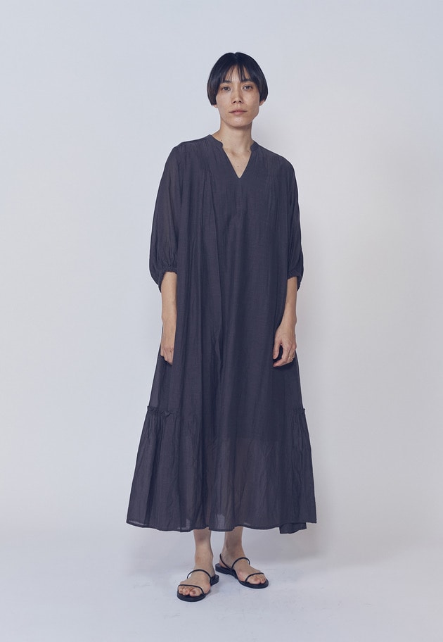 【予約・WEB限定】＜normment（ノーメント）＞ギャザースリーブドレス 詳細画像 Brown 2