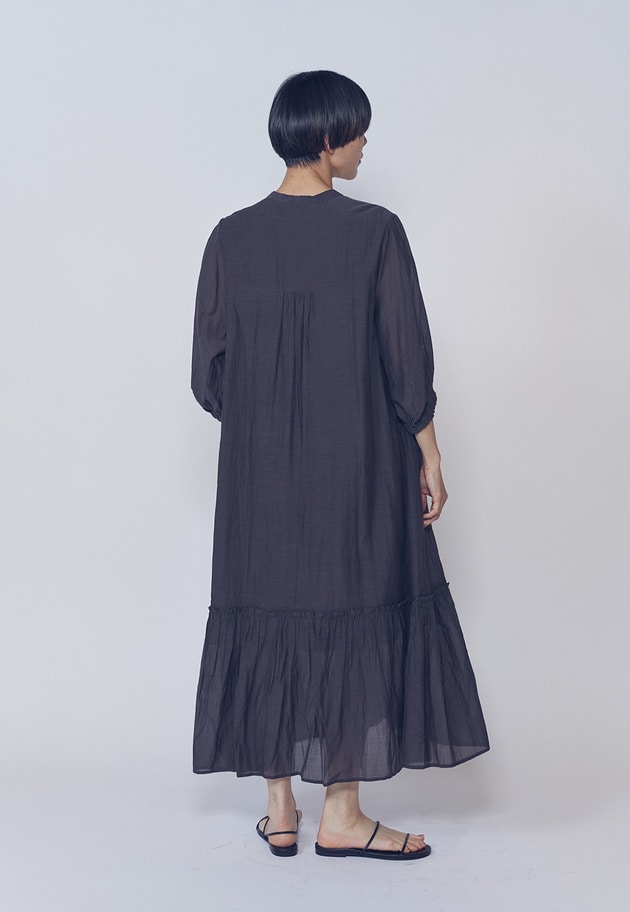【予約・WEB限定】＜normment（ノーメント）＞ギャザースリーブドレス 詳細画像 Brown 4