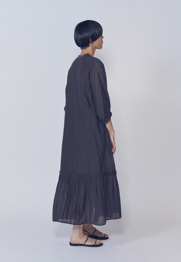 【WEB限定】＜normment（ノーメント）＞ギャザースリーブドレス 詳細画像 Brown 6