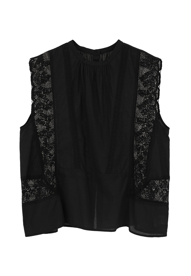 【WEB限定】＜normment（ノーメント）＞ &ldquo;MANNY LACE&rdquo;ノースリーブブラウス 詳細画像 Black 11