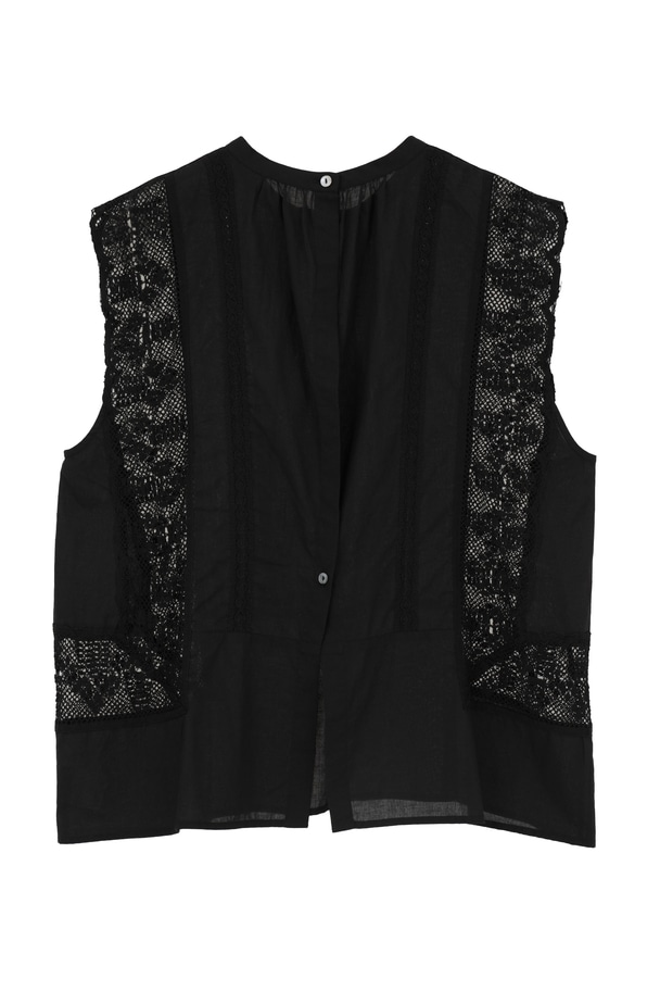 【WEB限定】＜normment（ノーメント）＞ &ldquo;MANNY LACE&rdquo;ノースリーブブラウス 詳細画像 Black 12