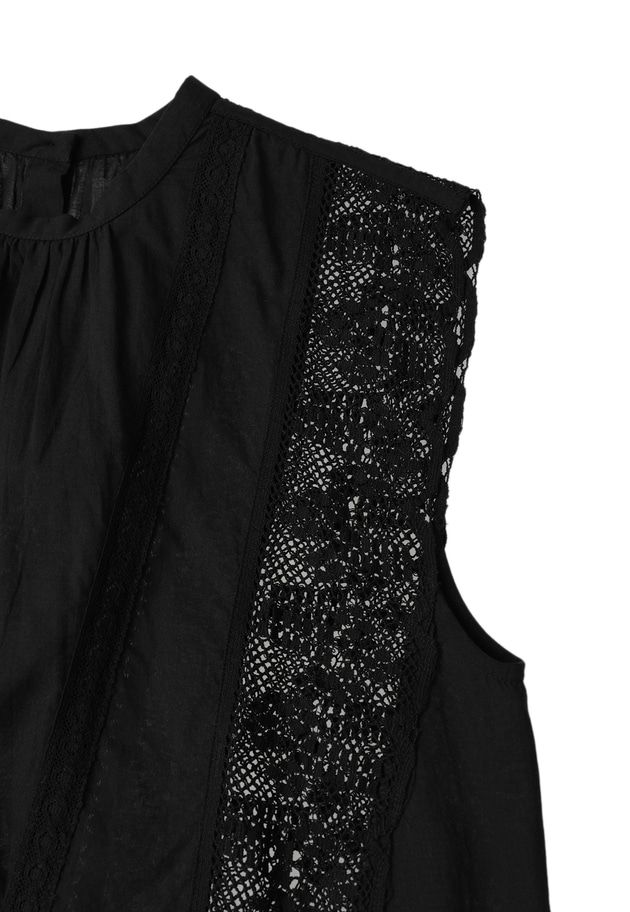【WEB限定】＜normment（ノーメント）＞ &ldquo;MANNY LACE&rdquo;ノースリーブブラウス 詳細画像 Black 15