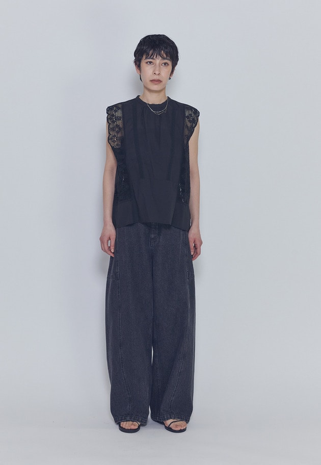 【予約・WEB限定】＜normment（ノーメント）＞ &ldquo;MANNY LACE&rdquo;ノースリーブブラウス 詳細画像 Black 6