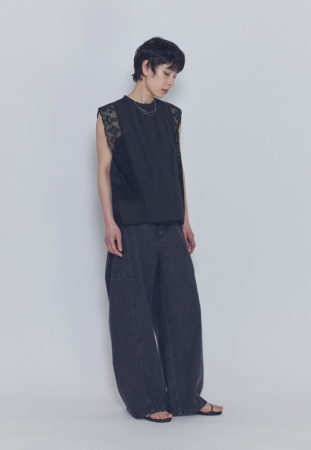 【予約・WEB限定】＜normment（ノーメント）＞ &ldquo;MANNY LACE&rdquo;ノースリーブブラウス 詳細画像 Black 7