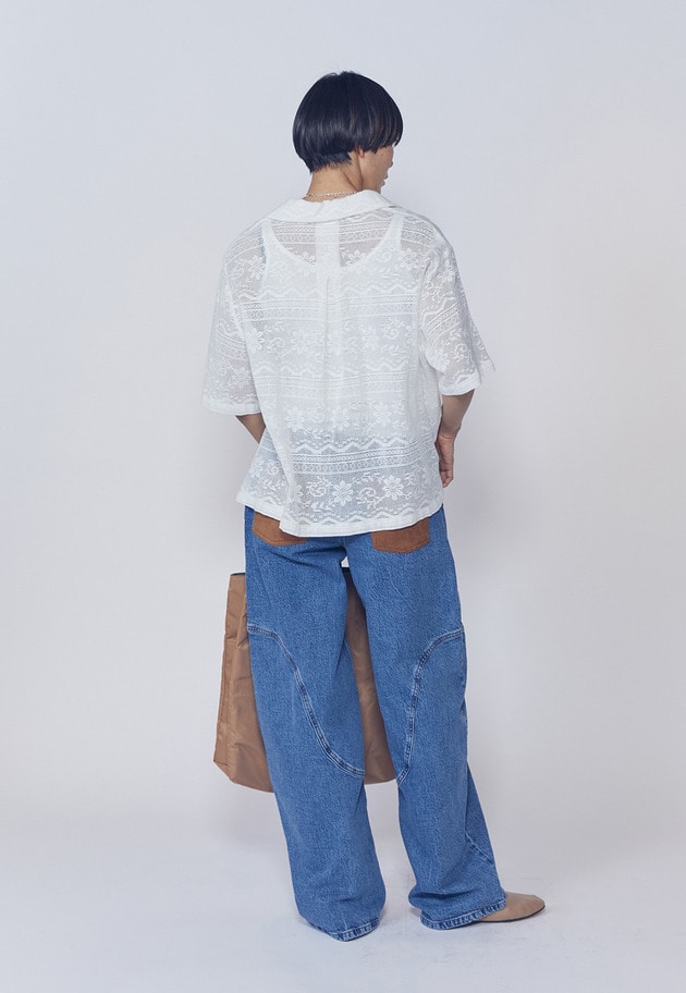 【WEB限定】＜normment（ノーメント）＞コットンレースボタンシャツ 詳細画像 Offwhite 11