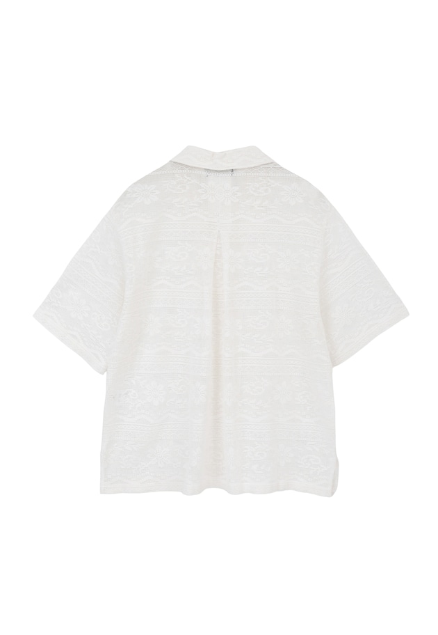 【WEB限定】＜normment（ノーメント）＞コットンレースボタンシャツ 詳細画像 Offwhite 12