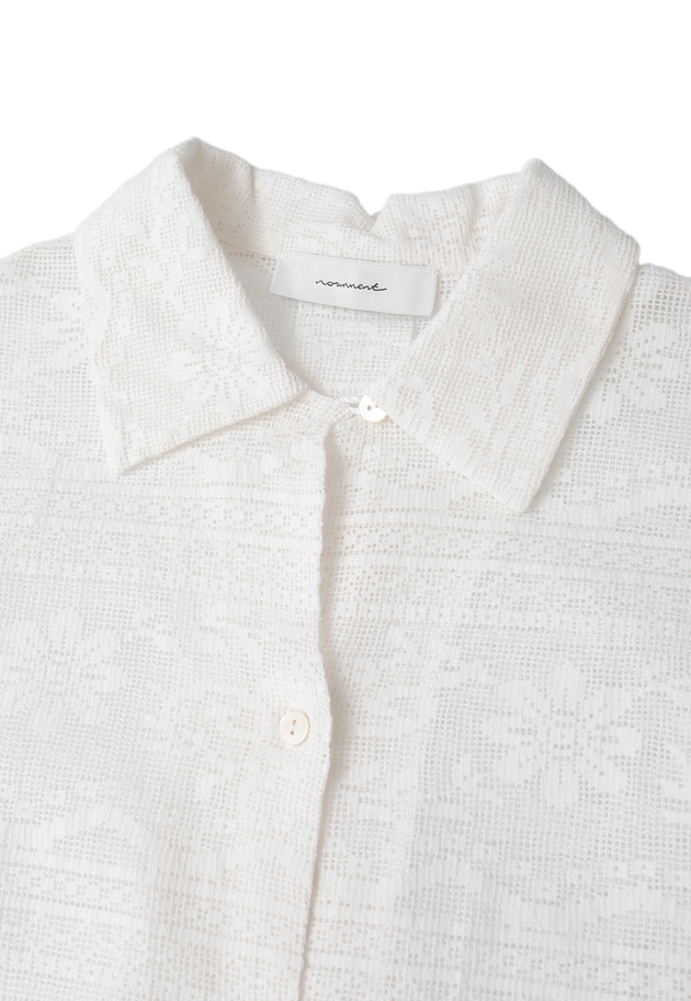 【WEB限定】＜normment（ノーメント）＞コットンレースボタンシャツ 詳細画像 Offwhite 13