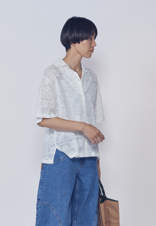 【予約・WEB限定】＜normment（ノーメント）＞コットンレースボタンシャツ 詳細画像 Offwhite 2