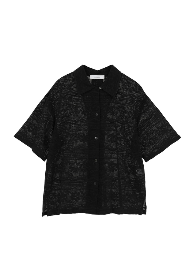【WEB限定】＜normment（ノーメント）＞コットンレースボタンシャツ 詳細画像 Black 11